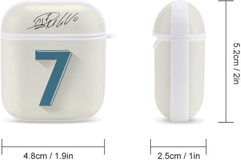 No.7 Jersey Bluetooth Headphone Protective Case,Compatible with Apple AirPods 2nd and 1st Generation (White, ReaI Madrid) in Saudi Arabia