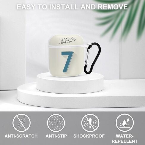 No.7 Jersey Bluetooth Headphone Protective Case,Compatible with Apple AirPods 2nd and 1st Generation (White, ReaI Madrid) in Saudi Arabia
