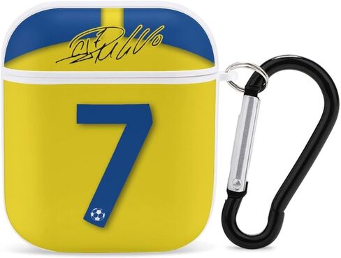 No.7 Jersey Bluetooth Headphone Protective Case,Compatible with Apple AirPods 2nd and 1st Generation (White, ReaI Madrid) in Saudi Arabia