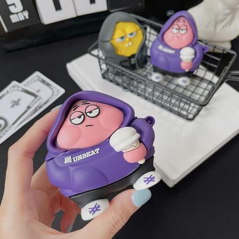 غطاء حافظة AirPods Pro 3، غطاء حماية من السيليكون ثلاثي الأبعاد لطيف على شكل كارتون مضحك على شكل نجم البحر لهاتف AirPods Pro 3، مع سلسلة مفاتيح وحبل ومجموعة تنظيف in Kuwait