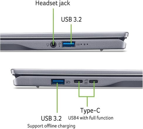 كمبيوتر محمول Acer Swift 14 AI Copilot+ PC مقاس 14.5 بوصة 2.5K يعمل باللمس سنابدراجون X Elite X1E-78-100 16 جيجابايت LPDDR5X 1 تيرابايت SSD Windows 11 Home in Kuwait