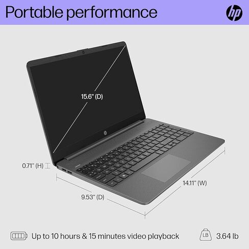 HP 15.6" FHD Display Laptop, 32GB RAM, 2TB PCIe SSD, Windows 11 Pro, Intel 6-Core Processor, Numeric Keyboard, HDMI, USB-C, Webcam, Wi-Fi 6, Fast Charge, w/BWE Accessories in Kuwait