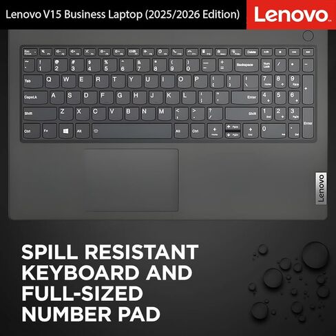 Lenovo 2026 New V15 Business Laptop with MS 365 for Web, Intel Powerful Processor, 8GB DDR5, 256GB PCIE, 15.6" FHD Display, Wi-Fi 6, Fast Charging Speed, 14.5-Hour Battery Life, Windows 11 Pro in Saudi Arabia