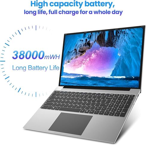 كمبيوتر محمول مقاس 16 بوصة، معالج N150 الثاني عشر، شاشة IPS 1200P، مكتب لمدة عام 365، 16 جيجابايت DDR4، 1 تيرابايت SSD 128 جيجابايت ROM، كمبيوتر Windows 11، tubro Boost 3.6 جيجا هرتز، النوع C، أرجواني، للأعمال والطلاب. in Kuwait