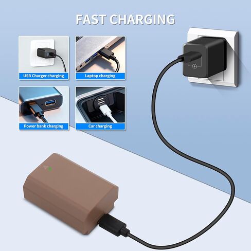 بطارية NP-FZ100 USB-C A7iii متوافقة مع كاميرات Sony A7iv، A7iii، A7C، A6600، A6700، FX3، FX30، ZV-E1، A9، Alpha 9، Alpha 9S، A9S، A7RIII، A7RIV، A7RV، A7Siii in Kuwait