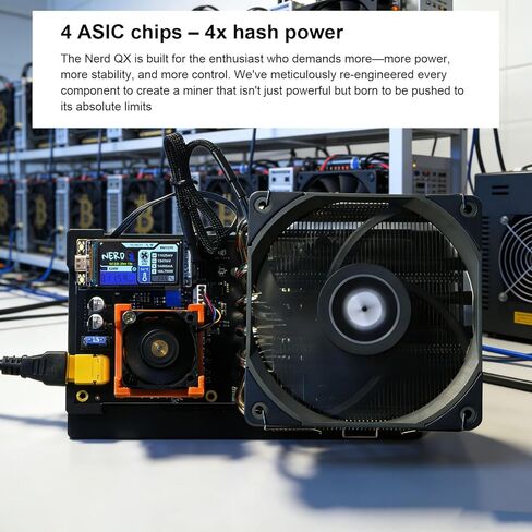 Nerdqx 6.3TH/s 777MHz 4X BM1370 ASIC 20W/TH BTC Lottery Crypto Miner with Bitcoins Mining Machine Home Use in Kuwait
