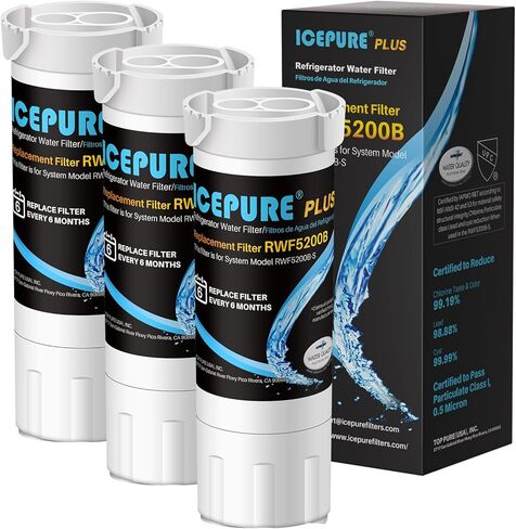 ICEPURE PLUS XWF (𝐍𝐎𝐓 𝐗𝐖𝐅𝐄) NSF53 Certified Replacement for GE XWF (WR17X30702), Applicable models starting with GBE21 GDE21 GDE25 GFE24 GFE26 GNE21 GNE25 GNE27 Refrigerator Water Filter, 3PACK in Kuwait