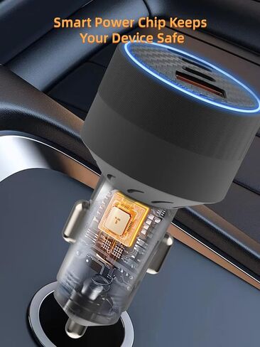 [4 في 1] شاحن سيارة USB C بقدرة 90 واط كحد أقصى، شاحن سيارة 4 منافذ PD PPS مزدوج USB-C (30 واط + 15 واط) ومنفذ USB-A مزدوج 22.5 واط لهاتف iPhone17/16/15/14، وSamsung Galaxy، وiPad، والكمبيوتر المحمول in Kuwait