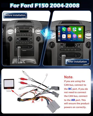 4GB+64GB Android Car Stereo for Ford F150 2004-2008, 10 Inch Touchscreen Radio with Wireless CarPlay & Android Auto, GPS Navigation, WiFi, Bluetooth 5.0 + Backup Camera in Kuwait