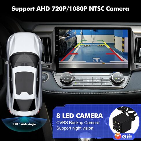 Android 13 Car Radio for 2+32G Toyota RAV4 2013-2018 10.1'' 1280 * 720 Touchscreen Car Stereo with Carplay Android Auto Backup Camera Mirror Link GPS Navigation WiFi 6 Bluetooth 5.4 FM SWC in Kuwait