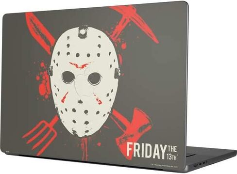 غلاف كمبيوتر محمول من Skinit متوافق مع جهاز MacBook Pro 16in (2021) - تصميم قناع Jason Voorhees مرخص رسميًا من Warner Bros in Kuwait