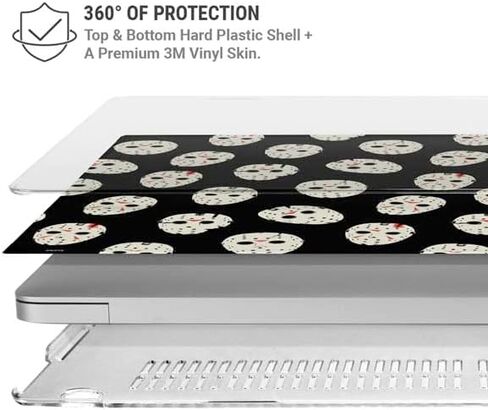 حافظة Skinit + غلاف متوافق مع جهاز MacBook Air 13in (2020) - تصميم نمط Warner Bros Jason Voorhees المرخص رسميًا in Kuwait
