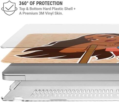 Skinit Laptop Case Plus Skin Compatible with MacBook Air 13in M1 (2021) - Officially Licensed Disney Princess Moana Portrait Design in Kuwait
