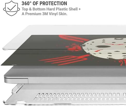 حافظة Skinit + غلاف متوافق مع جهاز MacBook Air 13in (2020) - تصميم قناع Jason Voorhees المرخص رسميًا من Warner Bros in Kuwait