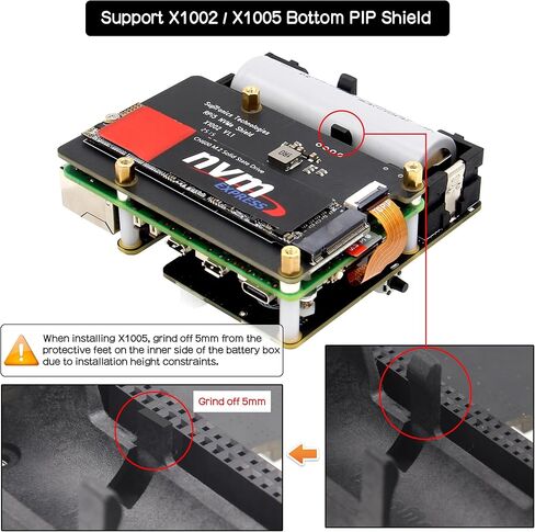 Geekworm X1207 2-in-1 PoE+ & UPS HAT for Raspberry Pi 5 (2/4/8/16GB), IEEE 802.3at 5V 5A Output, Supports Auto Power On, Safe Shutdown and Power Loss Detection in Kuwait