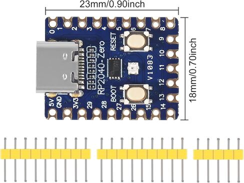 5pcs RP2040-Zero RP2040 USB-C Connector icrocontroller PICO Development Board Dual-core 264KB Cortex M0+ Processor 2MB Flash Compatible with Raspberry Pi Support C/C++,MicroPython in Kuwait