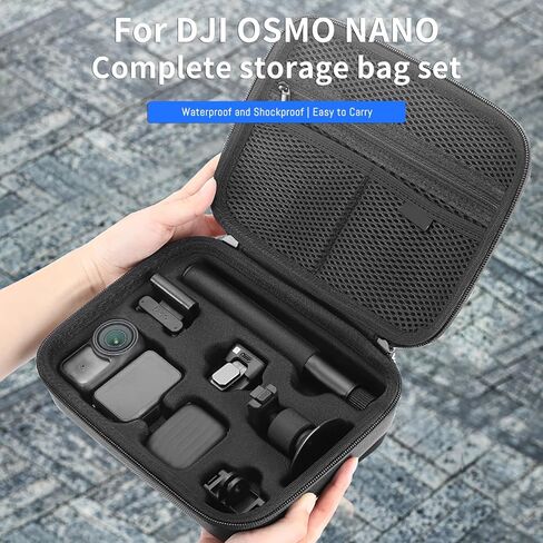 حافظة Osmo Nano، حقيبة سفر واقية للتخزين بطبقة مزدوجة لملحقات كاميرا DJI Osmo Nano Camer مقبض وقت الرصاص/عصا سيلفي، مضادة لرذاذ الماء، مضادة للصدمات، حافظة مدمجة مقاومة للماء in Kuwait
