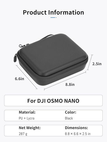 حافظة Osmo Nano، حقيبة سفر واقية للتخزين بطبقة مزدوجة لملحقات كاميرا DJI Osmo Nano Camer مقبض وقت الرصاص/عصا سيلفي، مضادة لرذاذ الماء، مضادة للصدمات، حافظة مدمجة مقاومة للماء in Kuwait
