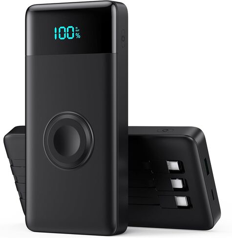 Portable Charger 10800mAh QC4.0+PD 25W Fast Charging USB C Power Bank,6 Outputs LCD Display Travel Battery Pack Compatible with iPhone 16/15/14/13, Android etc in Kuwait