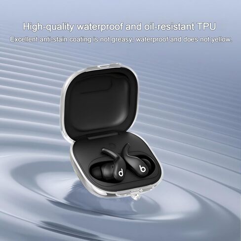 حافظة USTIYA لهاتف Beats Powerbeats Fit 2025 غطاء للحماية كامل الجسم من السيليكون الناعم مع سلسلة مفاتيح وملحقات سماعة الرأس Funda Carcasa in Kuwait