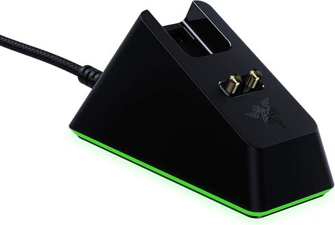 Razer Mouse Charging Dock Chroma: Magnetic Dock with Charge Status RGB Lighting - Anti-Slip Gecko Feet - Powered by Razer Chroma - Classic Black (Renewed) in Kuwait