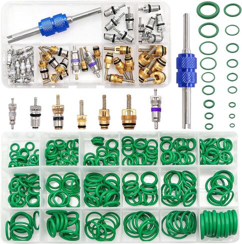Taiss Car A/C Repair Kit 270PCS O-Ring Seals Kit + 40PCS A/C Valve Core Assortment with Remover Tool,R12 R134a Refrigeration Tire Valve Stem Cores,Car Air Conditioning Compressor Seals O-Ring in Saudi Arabia