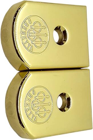 Combo Metal Grip Set with 2 Magazine Floor Plates, Compatible with Beretta 92F, 92FS, M9 & 96 Series, Nickel and Gold Two-Tone Plated Finish Decorative Replacement Accessory in Kuwait
