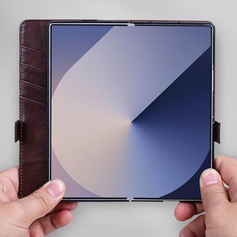 VISOUL Flip Phone Cover for Samsung Galaxy Z Fold 7 Wallet Case with Card Holder, Genuine Leather Magnetic Folio Case with Kickstand Magnetic Closure for Galaxy Z Fold7(8.0")-Coffee in Kuwait