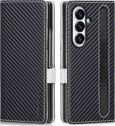VISOUL Flip Phone Cover for Samsung Galaxy Z Fold 7 Wallet Case with Card Holder, Genuine Leather Magnetic Folio Case with Kickstand Magnetic Closure for Galaxy Z Fold7(8.0")-Coffee in Kuwait