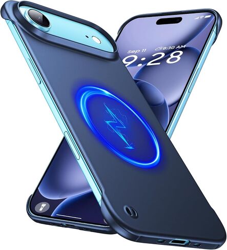 جراب GRECAZO مغناطيسي رفيع للغاية مصمم لهاتف iPhone 17 Pro Max بدون إطار مقاس 6.9 بوصة [متوافق مع MagSafe] غطاء صلب غير لامع خفيف الوزن وخفيف الوزن واقٍ بدون حدود - أزرق داكن in Kuwait