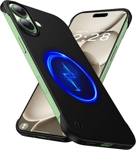 جراب GRECAZO مغناطيسي رفيع للغاية مصمم لهاتف iPhone 17 Pro Max بدون إطار مقاس 6.9 بوصة [متوافق مع MagSafe] غطاء صلب غير لامع خفيف الوزن وخفيف الوزن واقٍ بدون حدود - أزرق داكن in Kuwait