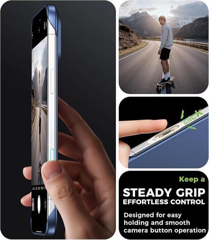 جراب GRECAZO مغناطيسي رفيع للغاية مصمم لهاتف iPhone 17 Pro Max بدون إطار مقاس 6.9 بوصة [متوافق مع MagSafe] غطاء صلب غير لامع خفيف الوزن وخفيف الوزن واقٍ بدون حدود - أزرق داكن in Kuwait