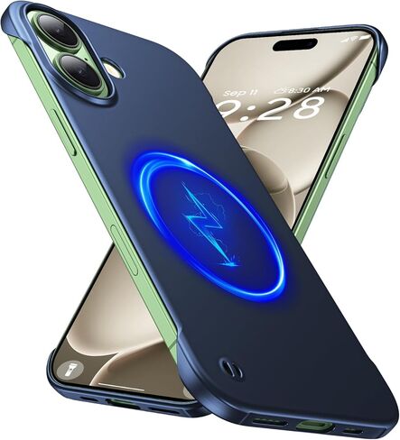 جراب GRECAZO مغناطيسي رفيع للغاية مصمم لهاتف iPhone 17 Pro Max بدون إطار مقاس 6.9 بوصة [متوافق مع MagSafe] غطاء صلب غير لامع خفيف الوزن وخفيف الوزن واقٍ بدون حدود - أزرق داكن in Kuwait
