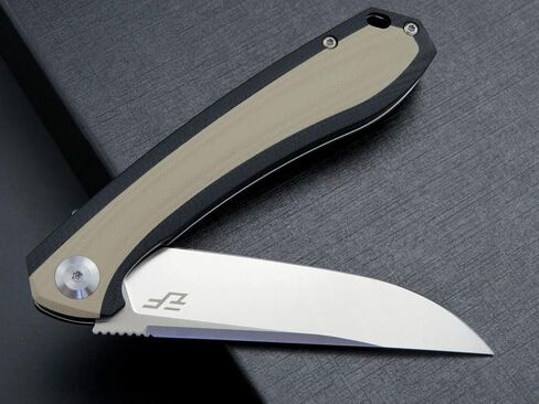 سكين Eafengrow EF947 EDC D2 قابل للطي، مجلد محمل كروي بمقبض G10 مع بطانة قفل EDC سكين زعنفة مع جيب للتخييم والمشي لمسافات طويلة وأداة البقاء في الهواء الطلق (الصحراء) in Kuwait