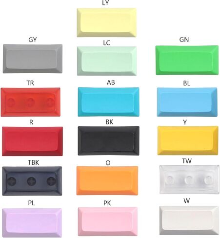 DSA Keycap Blanks Blank Personality Supplement 2U Keycaps 10 Pieces Matte Finish Multiple Colors Keycap Set Mechanical Keyboard Accessory, Transparent Black in Kuwait