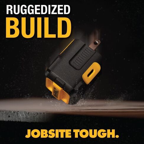 مجموعة شاحن حائط USB-C مزدوج بقدرة 20 واط من DEWALT - محول شحن سريع PD & PPS من النوع C مع شوكات قابلة للطي، تصميم لا يحجب أبدًا، يتضمن كابل USB-C بطول 4 أقدام وكابل ملفوف، وشاحن هاتف معزز بالكيفلار in Kuwait