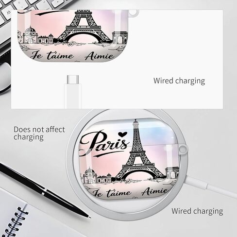 Compatible for AirPod Pro 3 Case 2025, Cute Protective Hard Cover, Stylish Design Shockproof Case for Women & Girls with Keychain for AirPod Pro 3 Generation,Paris Eiffel Tower Love Romantic in Saudi Arabia