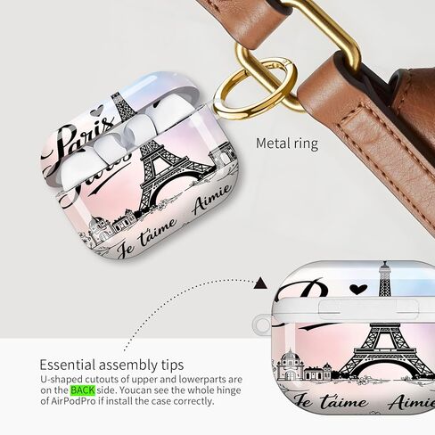 Compatible for AirPod Pro 3 Case 2025, Cute Protective Hard Cover, Stylish Design Shockproof Case for Women & Girls with Keychain for AirPod Pro 3 Generation,Paris Eiffel Tower Love Romantic in Saudi Arabia