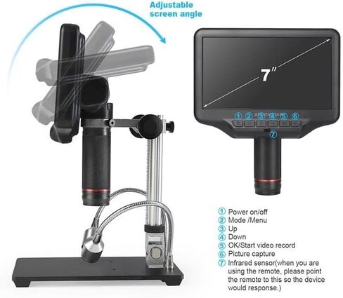 Lab Microscope Microscope 4MP 7 Inch LCD Screen Professional Adjustable Microscopes in Kuwait