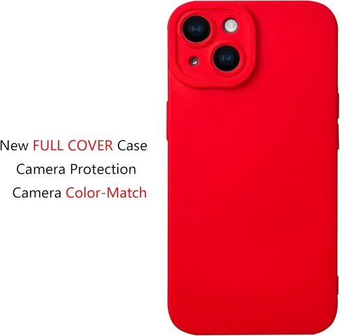 حافظة LOOKSEVEN لهاتف iPhone 14، حافظة خلفية من مطاط السيليكون TPU باللون الأحمر متوافقة مع هاتف iPhone 14 (6.1 بوصة) in Kuwait