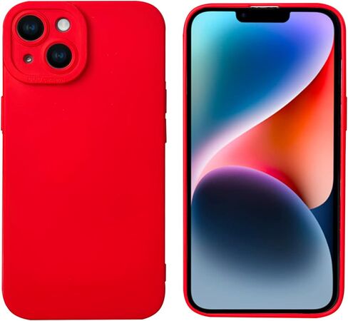 حافظة LOOKSEVEN لهاتف iPhone 14، حافظة خلفية من مطاط السيليكون TPU باللون الأحمر متوافقة مع هاتف iPhone 14 (6.1 بوصة) in Kuwait