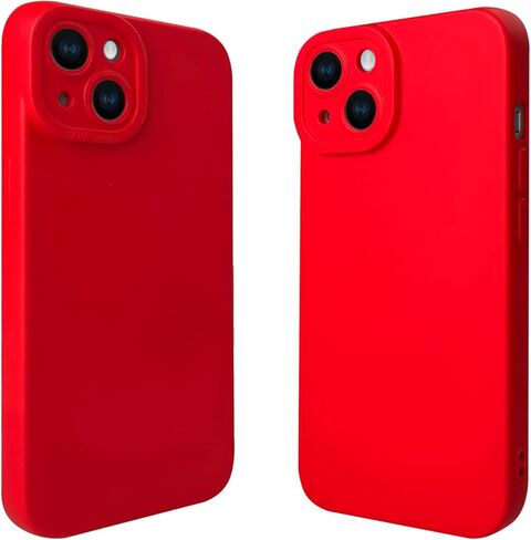 حافظة LOOKSEVEN لهاتف iPhone 14، حافظة خلفية من مطاط السيليكون TPU باللون الأحمر متوافقة مع هاتف iPhone 14 (6.1 بوصة) in Kuwait