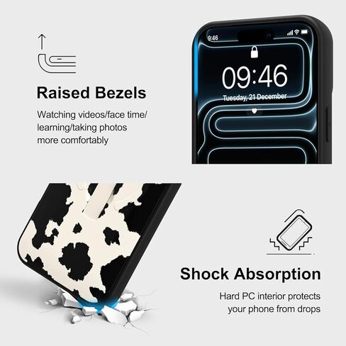 حافظة مغناطيسية لهاتف iPhone 17 Pro Max مع حامل حزام الإصبع، متوافقة مع Magsafe، حافظة هاتف بقرة حليب مضحكة عصرية للنساء والرجال، غطاء نحيف مقاوم للصدمات لهاتف 17 Pro Max، بقرة حليب in Kuwait
