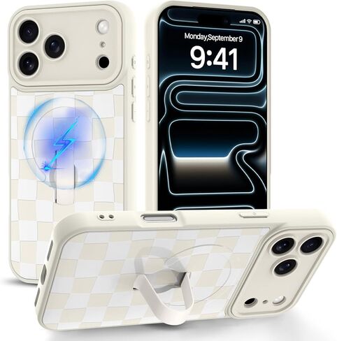 حافظة مغناطيسية لهاتف iPhone 17 Pro Max مع حامل حزام الإصبع، متوافقة مع Magsafe، حافظة هاتف بقرة حليب مضحكة عصرية للنساء والرجال، غطاء نحيف مقاوم للصدمات لهاتف 17 Pro Max، بقرة حليب in Kuwait