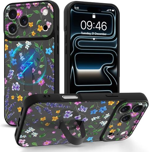 حافظة مغناطيسية لهاتف iPhone 17 Pro Max مع حامل حزام الإصبع، متوافقة مع Magsafe، حافظة هاتف بقرة حليب مضحكة عصرية للنساء والرجال، غطاء نحيف مقاوم للصدمات لهاتف 17 Pro Max، بقرة حليب in Kuwait