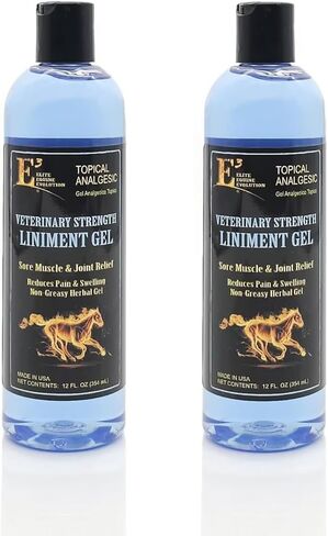 E3 Veterinary Strength Liniment Gel for Sore Muscle & Joint Relief - Reduces Pain & Swelling - Horse Liniment for Humans & Pets - Arthritis Aid - Non-Greasy Herbal Formula- Topical Analgesic in Kuwait