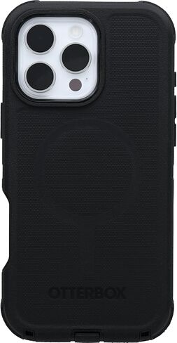 حافظة OtterBox Defender Series MagSafe لهاتف iPhone 16 Pro Max، مقاومة للصدمات، مقاومة للسقوط، متينة للغاية، حافظة واقية، تم اختبارها 7X وفقًا للمعايير العسكرية، أسود، عبوة غير مخصصة للبيع بالتجزئة in Kuwait