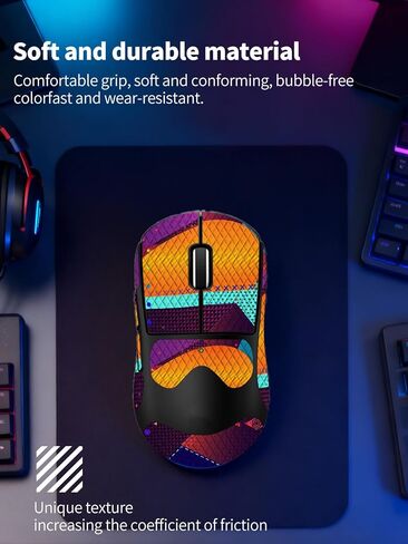 شريط قبضة مضاد للانزلاق للماوس اللاسلكي Logitech G PRO X Superlight 2 DEX، ملصقات قبضة ناعمة الملمس مقاومة للعرق من ZBAGUG، جلد مقاوم للخدش وقابل للإزالة وغير متبقي، برتقالي in Kuwait