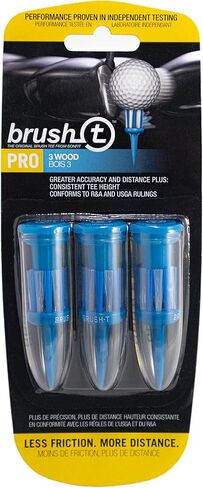 BRUSH T Premium Plastic Golf Tees, Blue 3 Wood 3-Pack, Size 2", Unbreakable Innovative Design, Consistent Height, Perfect Golf Gift for Men and Women. Golfing Tees, Works With Any Golf Ball in Saudi Arabia