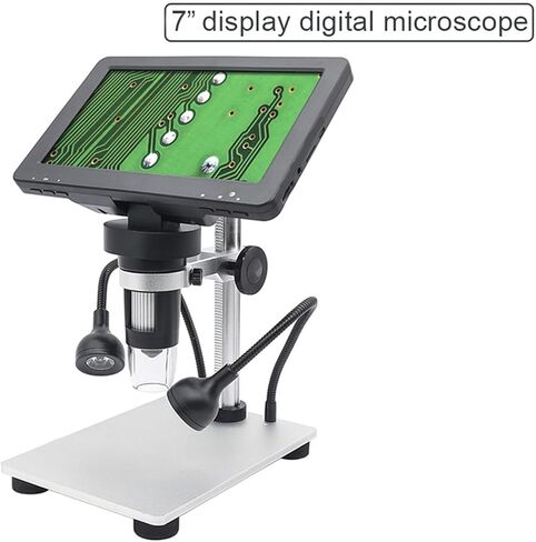 USB Microscope, Microscope 1200X 7 LCD Display Digital LED Video with Metal Lifting Stand Repair in Kuwait